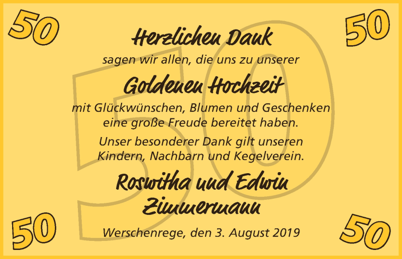 Hochzeitsanzeige von Roswitha Zimmermann von Osterholzer Kreisblatt