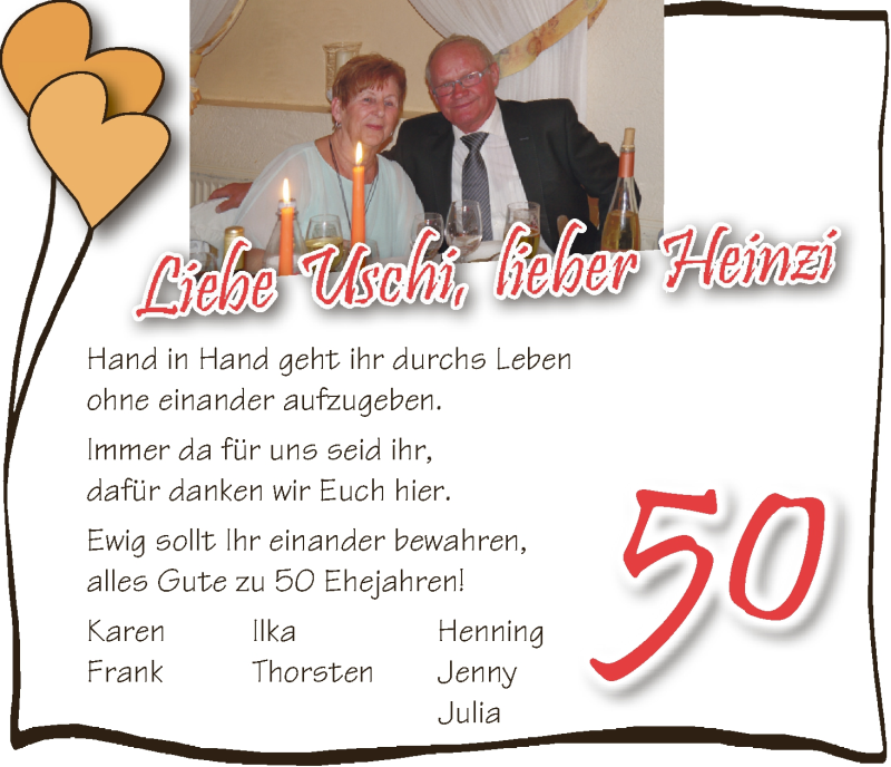 Hochzeitsanzeige von Uschi  von Wuemme Zeitung