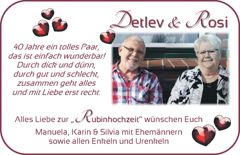 Hochzeitsanzeige von Dettllev  von WESER-KURIER