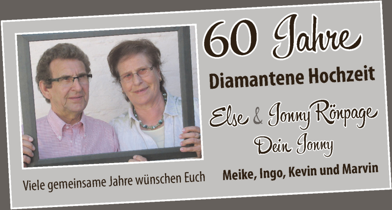 Hochzeitsanzeige von Else Rönpage von WESER-KURIER
