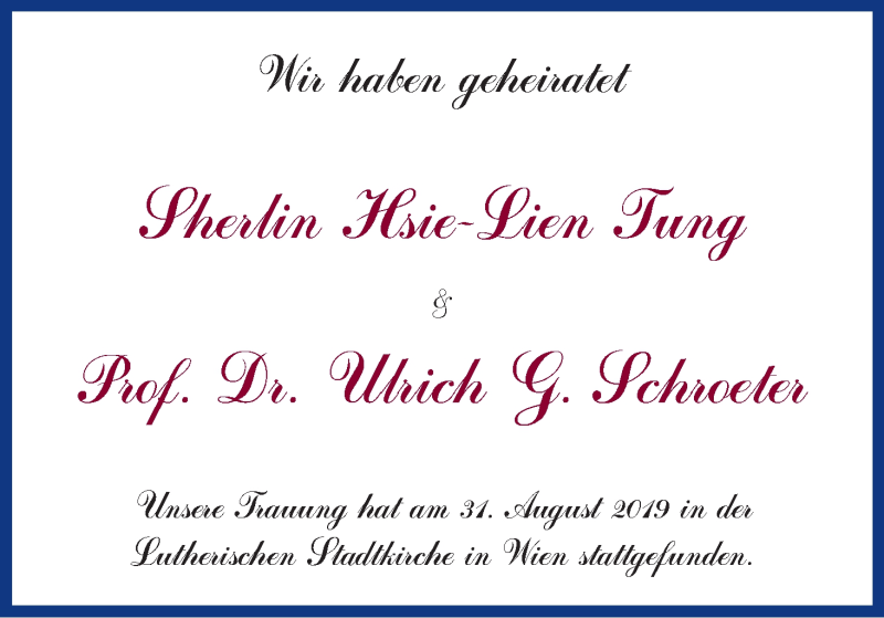 Hochzeitsanzeige von Sherlin Hsie-Lien Tung von WESER-KURIER