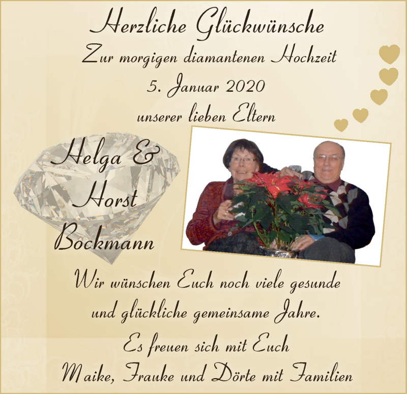 Hochzeitsanzeige von Helga  Bockmann von Osterholzer Kreisblatt