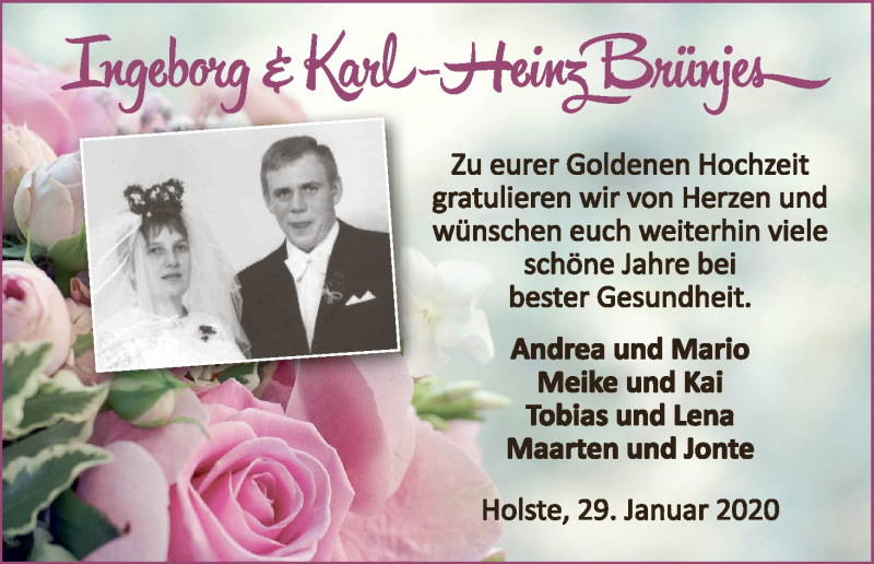 Hochzeitsanzeige von Ingeborg Brünjes von Osterholzer Kreisblatt