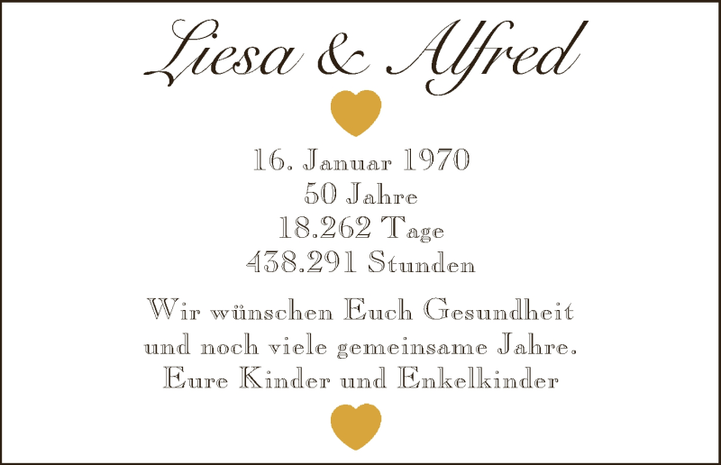 Hochzeitsanzeige von Liesa  von Osterholzer Kreisblatt