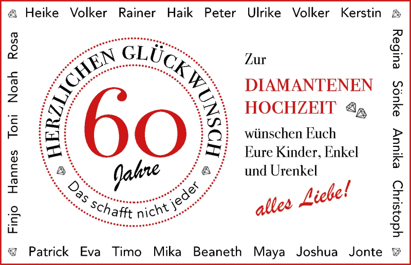 Hochzeitsanzeige von Herzlichen  von Osterholzer Kreisblatt