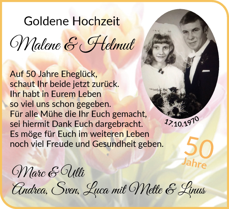 Hochzeitsanzeige von Malene   von Osterholzer Kreisblatt