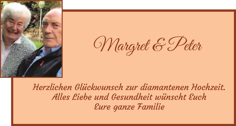 Hochzeitsanzeige von Margret  von WESER-KURIER