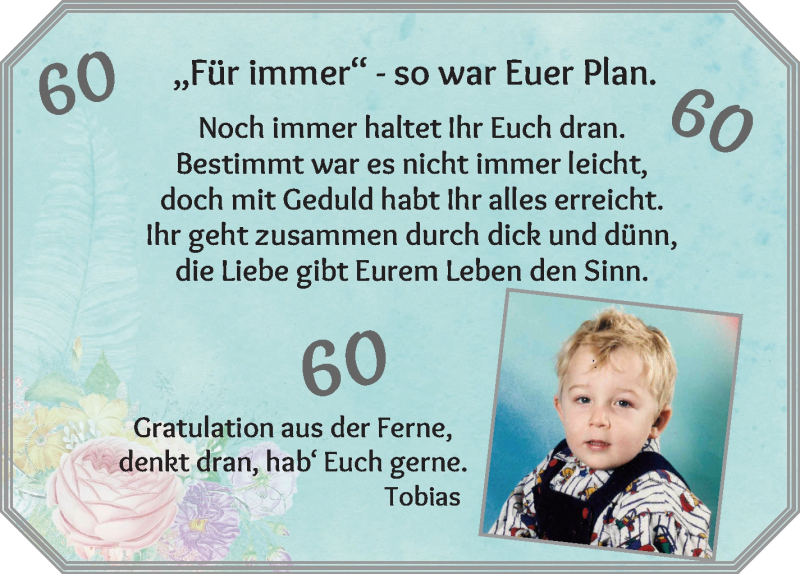 Hochzeitsanzeige von 60.  von Osterholzer Kreisblatt