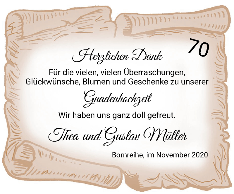 Hochzeitsanzeige von Thea Müller von Osterholzer Kreisblatt