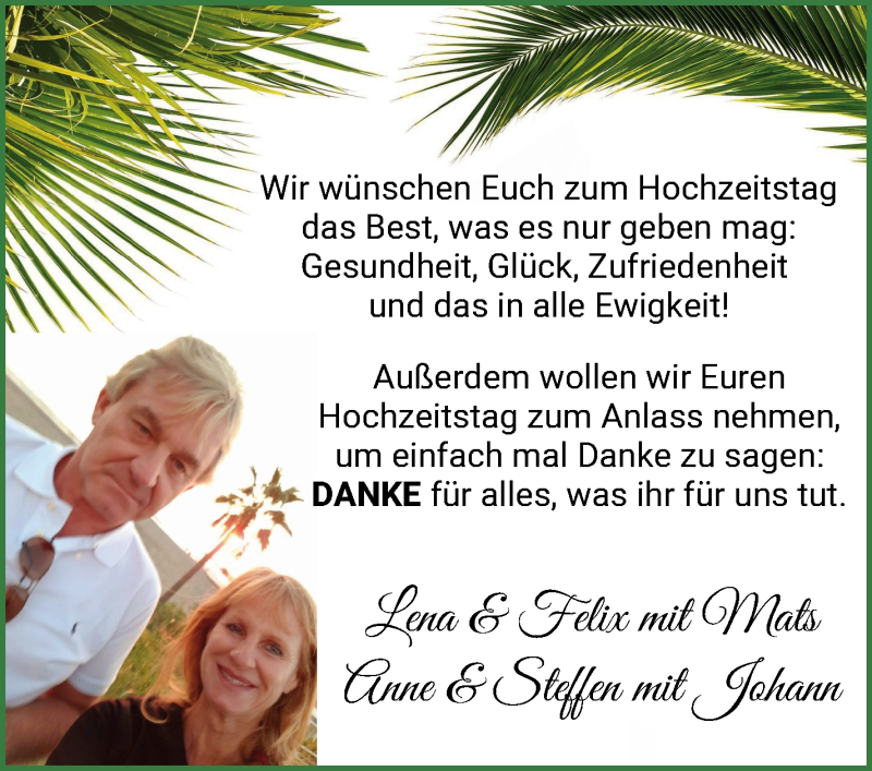 Hochzeitsanzeige von Hochzeitstag  von Osterholzer Kreisblatt