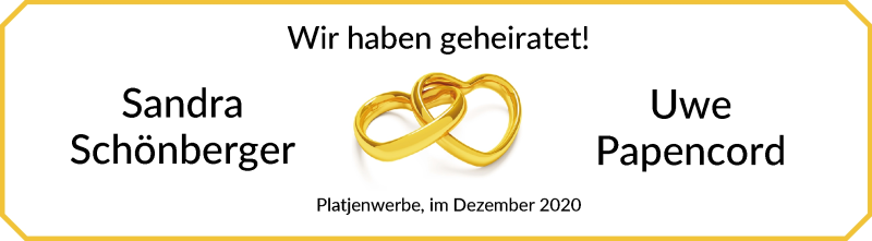 Hochzeitsanzeige von Sandra Schönberger von WESER-KURIER
