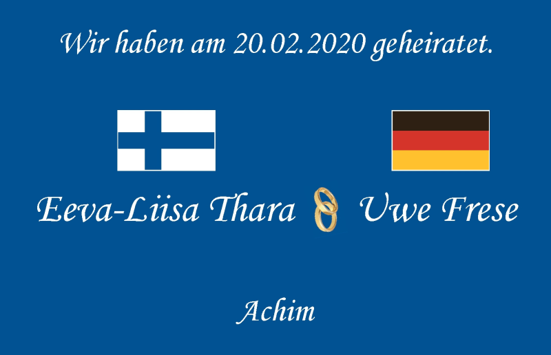 Hochzeitsanzeige von Eeva-Liisa Thara von WESER-KURIER