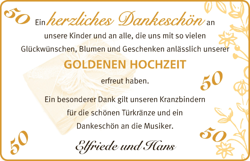 Hochzeitsanzeige von Elfriede  von Wuemme Zeitung