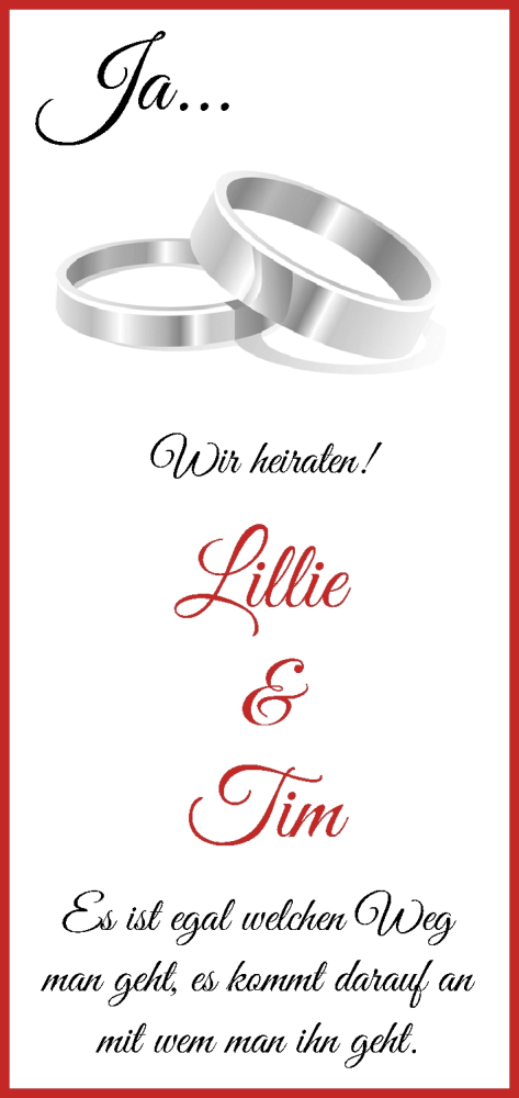 Hochzeitsanzeige von Lillie  von WESER-KURIER