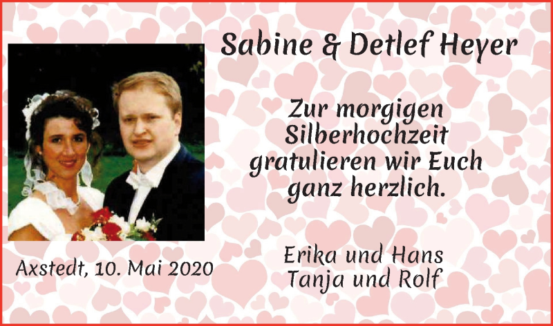 Hochzeitsanzeige von Sabine Heyer von Osterholzer Kreisblatt