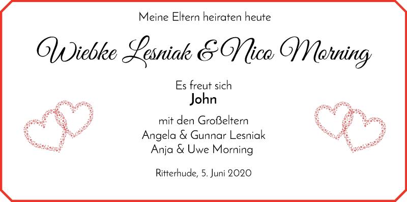 Hochzeitsanzeige von Wiebke Lesniak von Osterholzer Kreisblatt