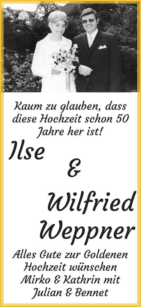 Hochzeitsanzeige von Ilse Weppner von Osterholzer Kreisblatt
