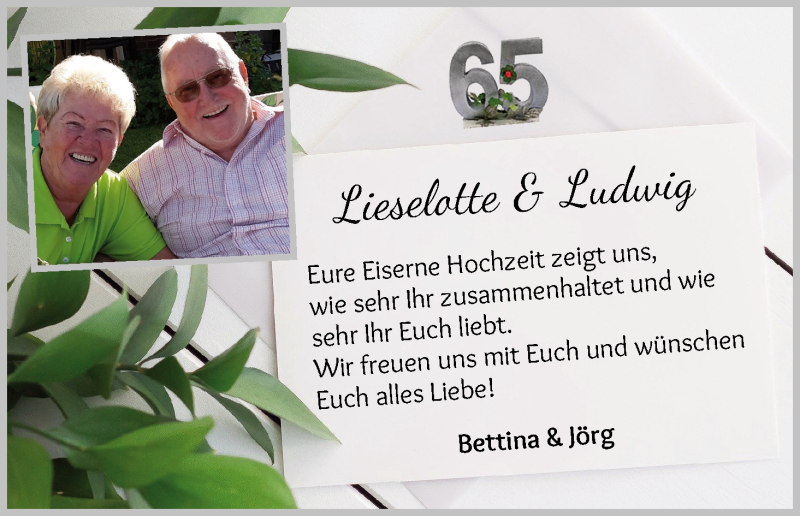 Hochzeitsanzeige von Lieselotte Monsees von Osterholzer Kreisblatt