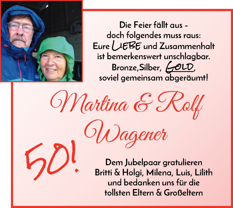 Hochzeitsanzeige von Martina Wagener von WESER-KURIER