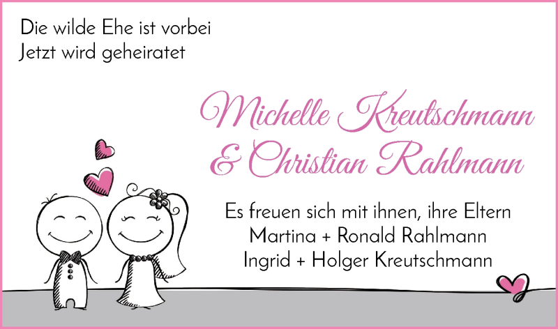 Hochzeitsanzeige von Michelle Kreutschmann von Osterholzer Kreisblatt