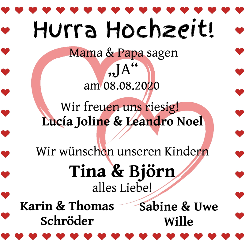 Hochzeitsanzeige von Tina Schröder von Wuemme Zeitung