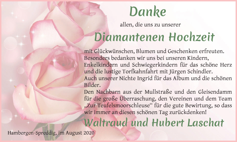 Hochzeitsanzeige von Waltraud Laschat von Osterholzer Kreisblatt