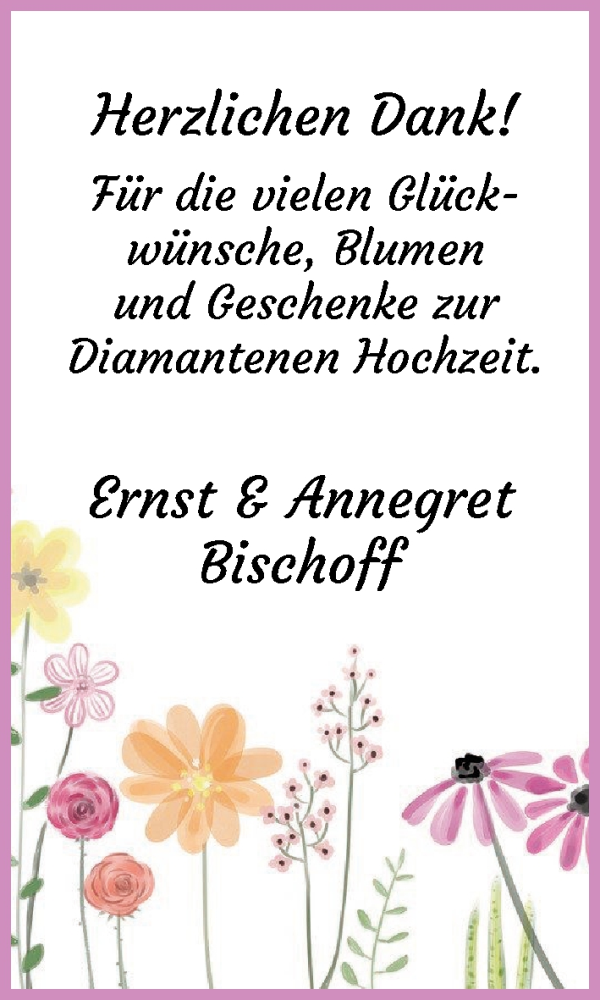 Hochzeitsanzeige von Annegret Bischoff von Osterholzer Kreisblatt