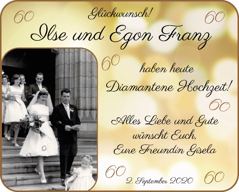 Hochzeitsanzeige von Ilse Franz von WESER-KURIER