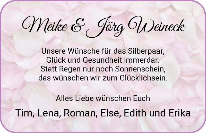 Hochzeitsanzeige von Meike Weineck von Osterholzer Kreisblatt