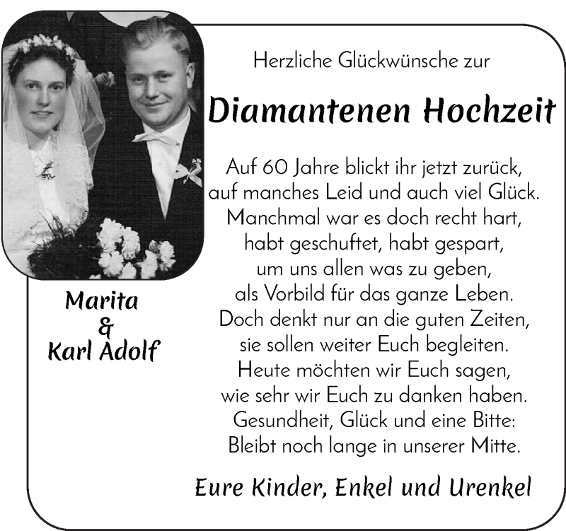 Hochzeitsanzeige von Marita  von Osterholzer Kreisblatt