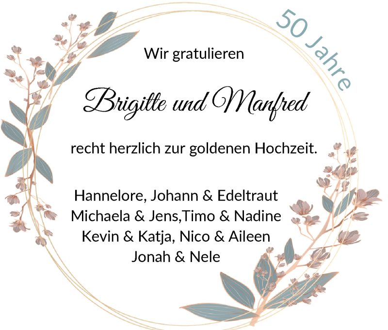 Hochzeitsanzeige von Brigitte  von Osterholzer Kreisblatt