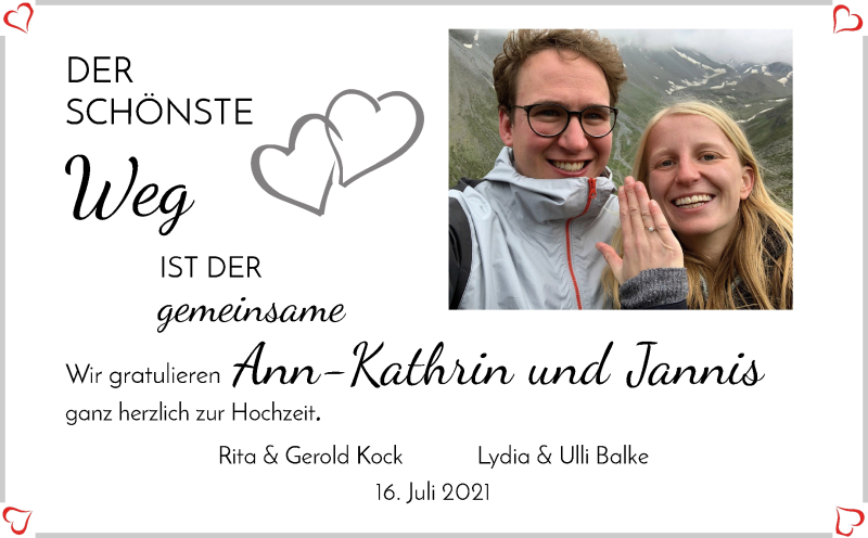 Hochzeitsanzeige von Ann-Kathrin  von Osterholzer Kreisblatt