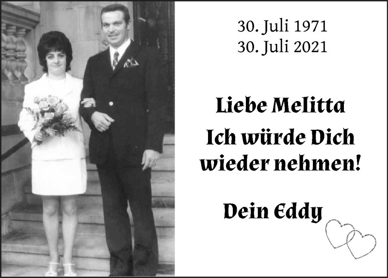 Hochzeitsanzeige von Melitta Watberg von Osterholzer Kreisblatt