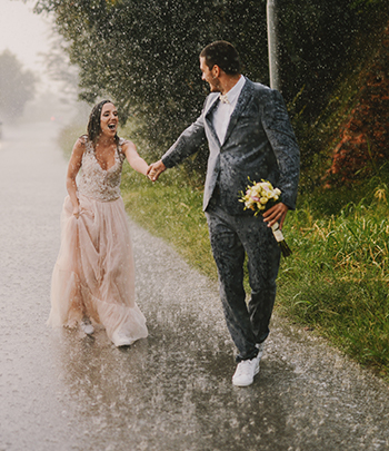 Gelungene Hochzeit trotz Regenwetter